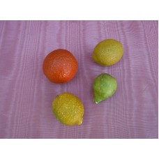 4pc Vintage Carved Alabaster Stone Fruit (2) Lemons Fig Orange   292663541915